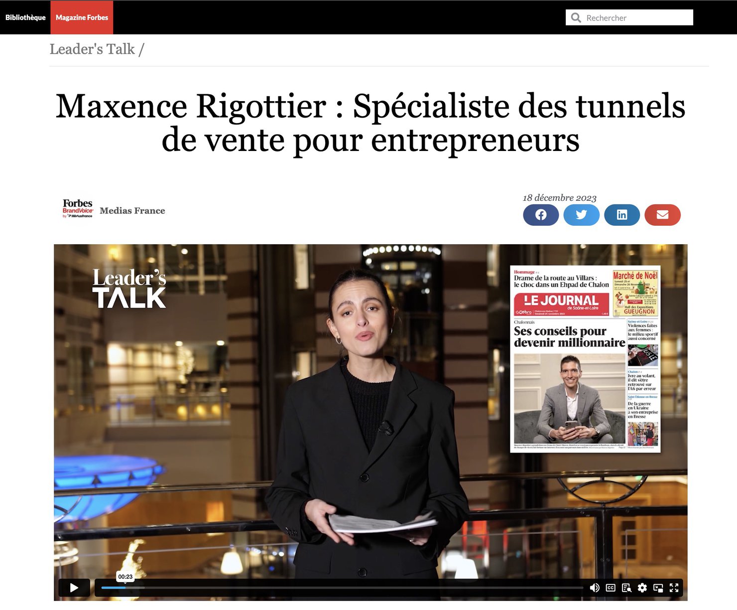 Article sur le site de Forbes